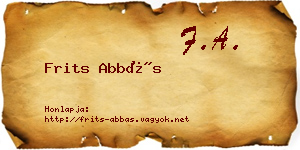 Frits Abbás névjegykártya